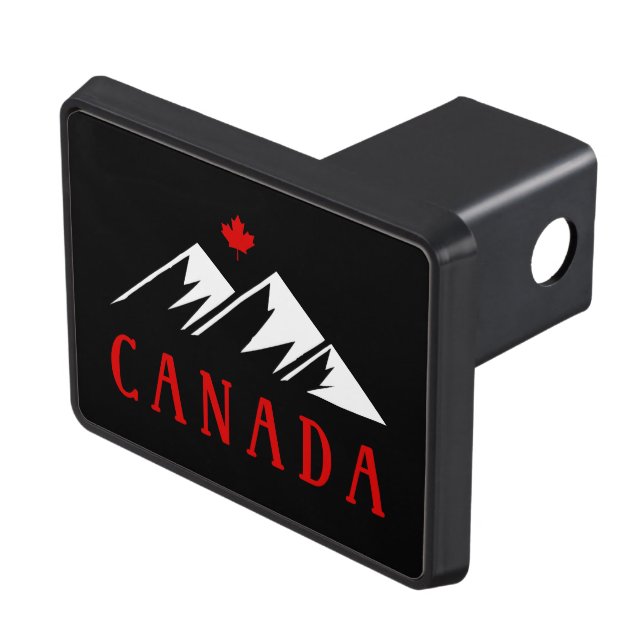Cool Canada Mountains Canadian Maple Leaf Dark Hitch Cover (Top Right)