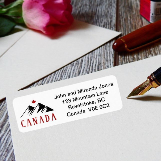 Cool Canada Mountains Canadian Maple Leaf  Label (Creator Uploaded)