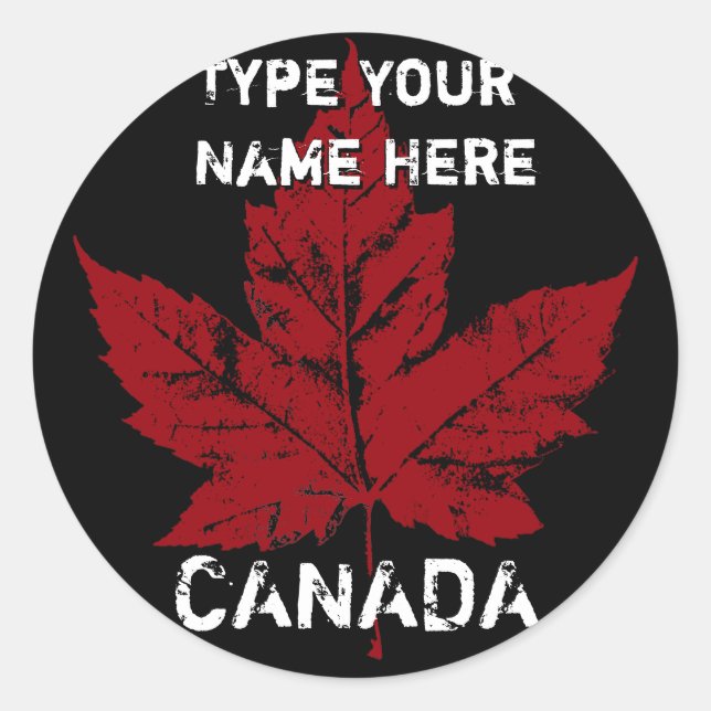 Cool Canada Stickers Personalized Canada Sticker (Front)