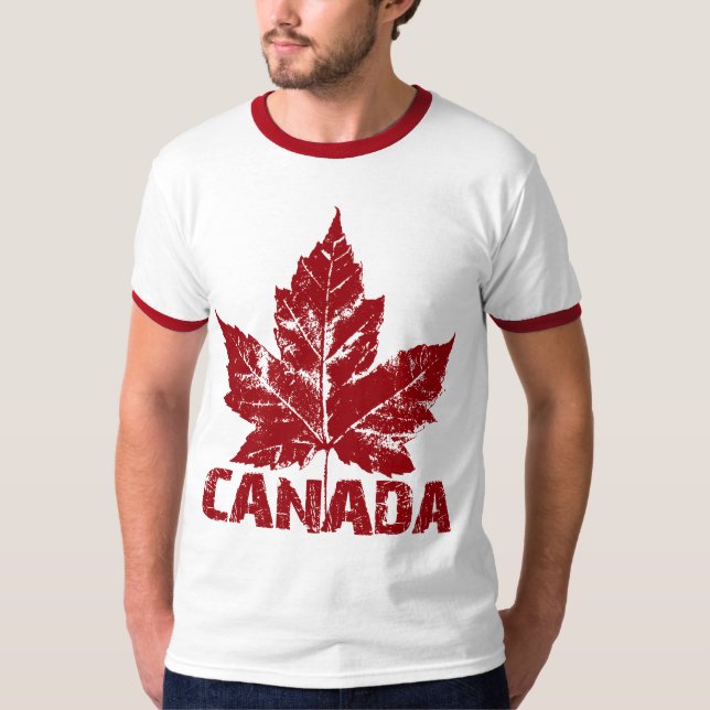 Cool Canada T-shirt Retro Maple Leaf Souvenir (Front)