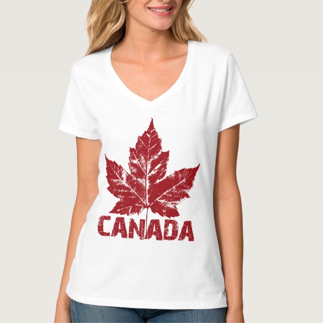 Cool Canada T-shirt Retro Maple Leaf Souvenir (Front)