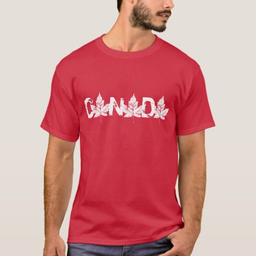 Cool Canada T_Shirt Retro Maple Leaf Tee Shirt