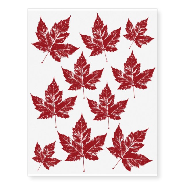 Cool Canada Temporary Tattoo Canada Flag Skin Art (Front)