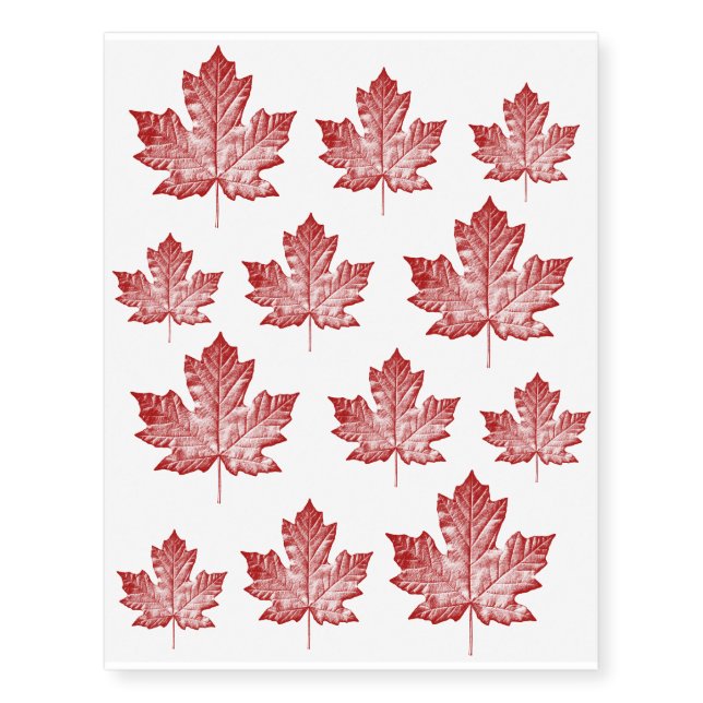 Cool Canada Temporary Tattoo Canada Flag Skin Art (Front)