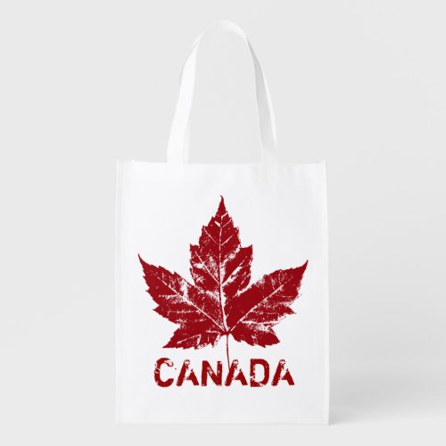 Cool Canada Tote Bag Retro Maple Leaf Grocery Bags