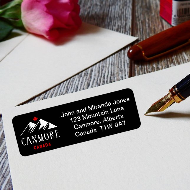 Cool Canmore Canada Mountains Maple Leaf Dark Label (Creator Uploaded)