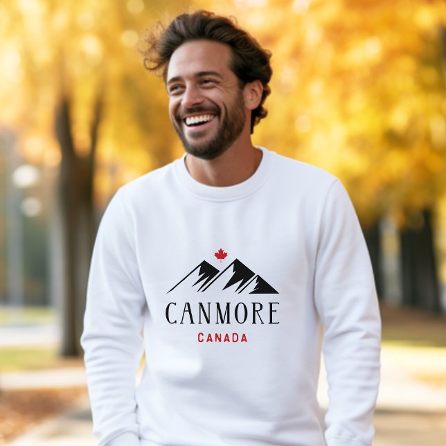 Cool Canmore Canada Mountains Maple Leaf  Sweatshirt (Creator Uploaded)