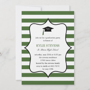 Cool Cap Graduation Invitation - Green