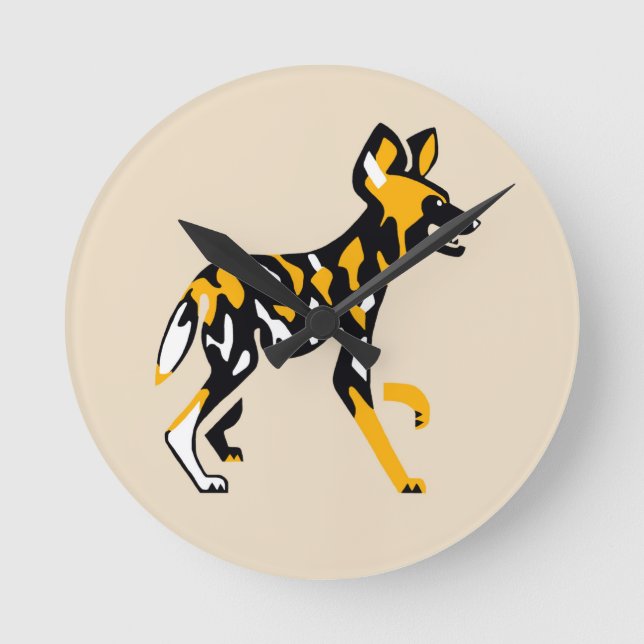 Cool Cape hunting dog - African wild dog- Round Clock (Front)