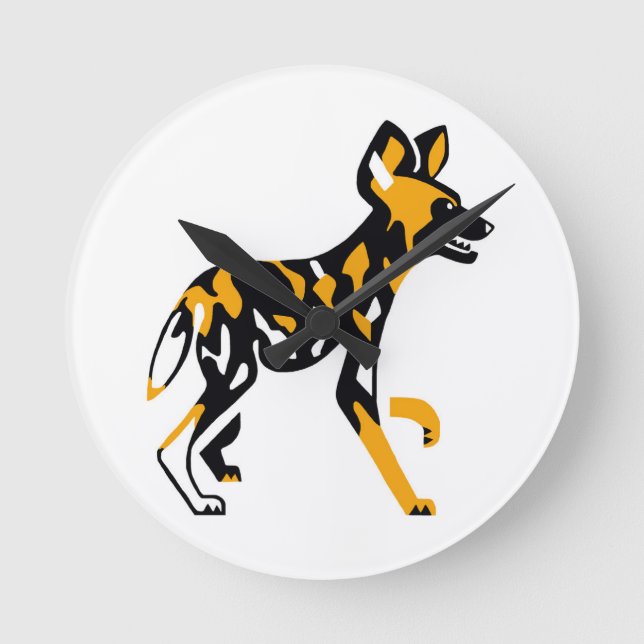 Cool Cape hunting dog - African wild dog- Round Clock (Front)