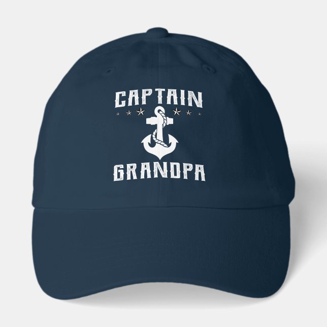 Cool Captain Grandpa word art  Hat (Front)