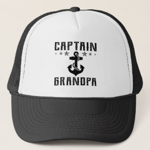 Cool Captain Grandpa word art  Trucker Hat
