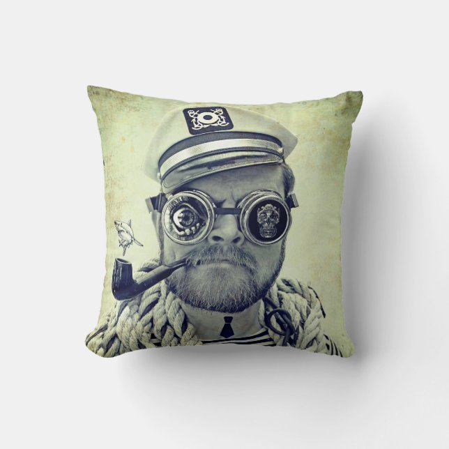 Cool Captain Pillow! Throw Pillow (Front)