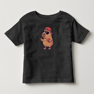 Cool Capybara ASL I Love You Sign Valentine Toddler T-shirt