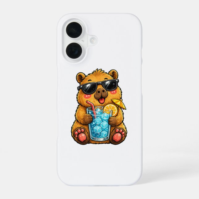 Cool Capybara Drink iPhone Case (Back)