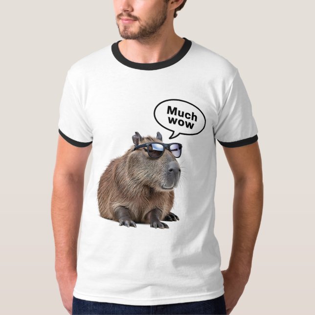  Cool Capybara Photo Sunglasses-Wearing Capybara  T-Shirt (Front)