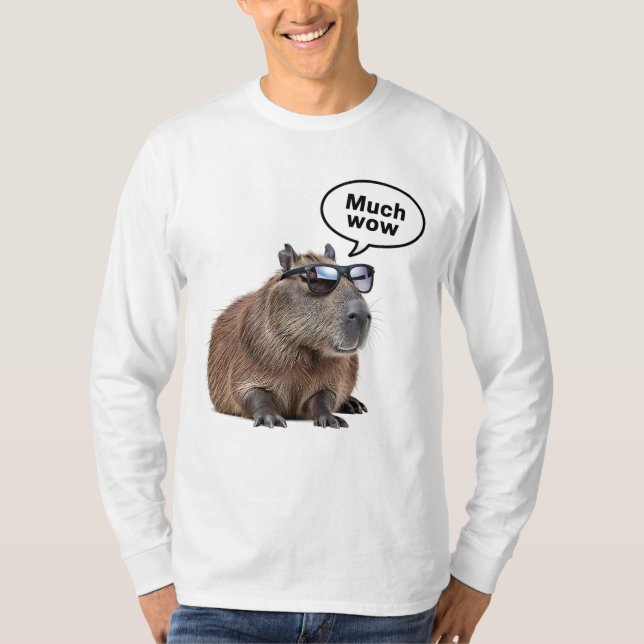  Cool Capybara Photo Sunglasses-Wearing Capybara  T-Shirt (Front)