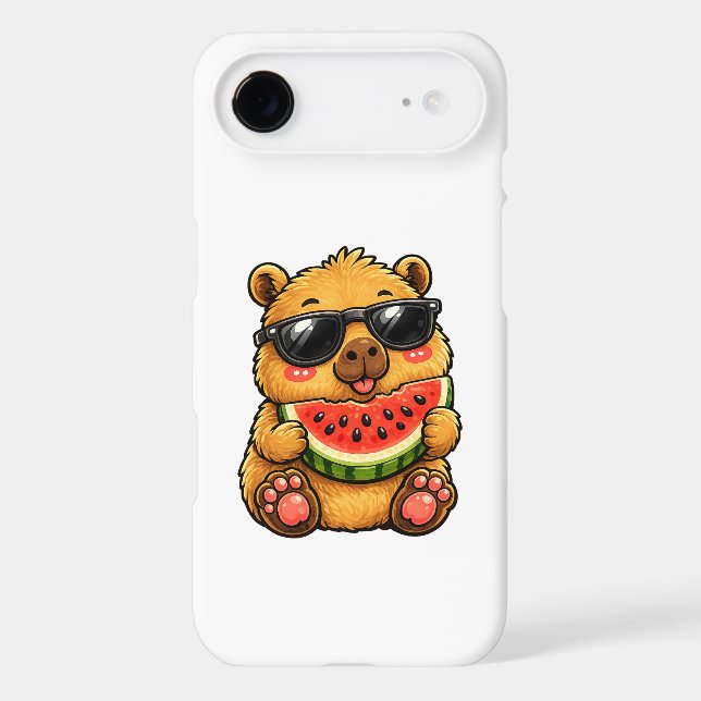 Cool Capybara Watermelon Summer iPhone Case (Back)
