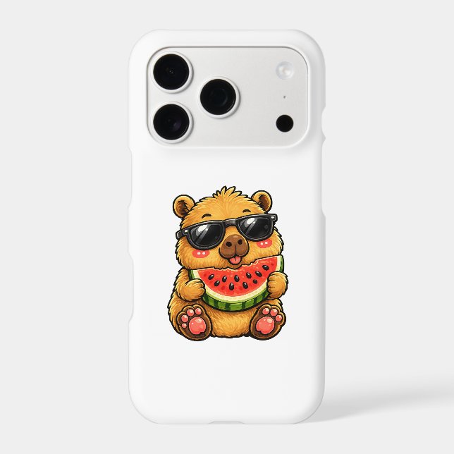 Cool Capybara Watermelon Summer iPhone Case (Back)