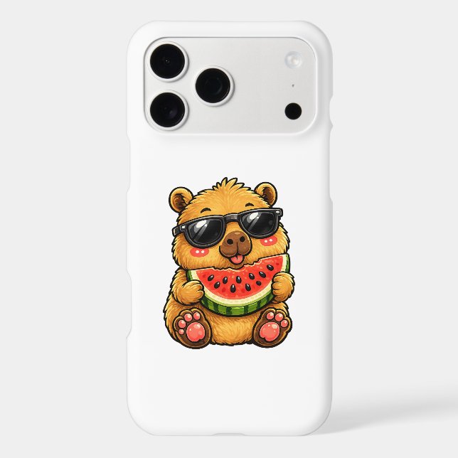 Cool Capybara Watermelon Summer iPhone Case (Back)