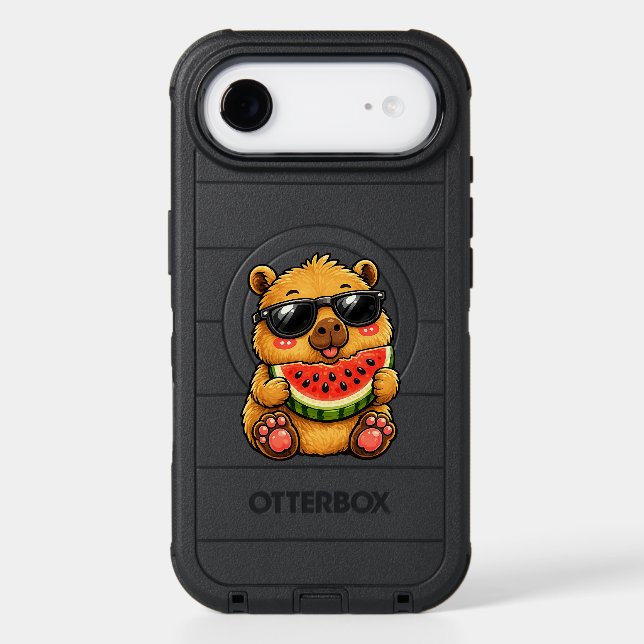 Cool Capybara Watermelon Summer Otterbox iPhone Case (Back)