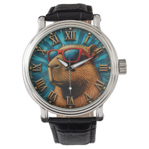 Cool Capybara with Sunglasses Watch