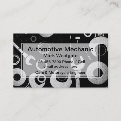 Cool Car Automotive Engineer Mechanic Business Card