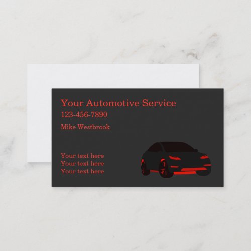 Cool Car Automotive Services Business Card