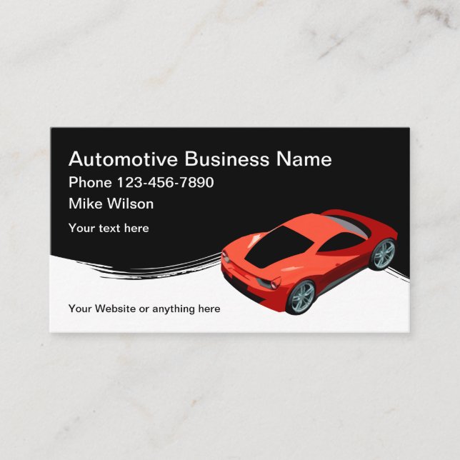 Cool Car Care Automotive Theme Business Card (Front)