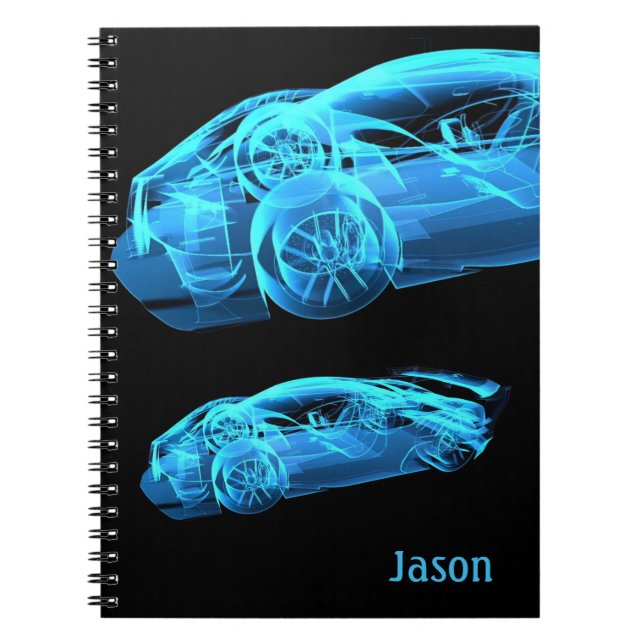 Cool Car Design Black Notebook (Front)