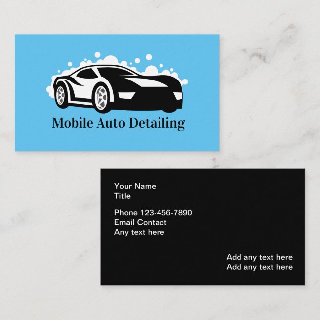 Cool Car Detailing Business Cards (Front/Back)