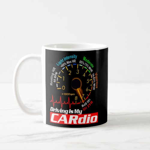 Cool Car Guy Gal Car Driving Love Racing Heartbeat Coffee Mug