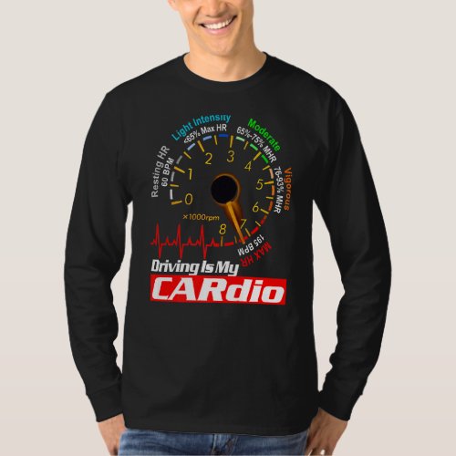 Cool Car Guy Gal Car Driving Love Racing Heartbeat T_Shirt