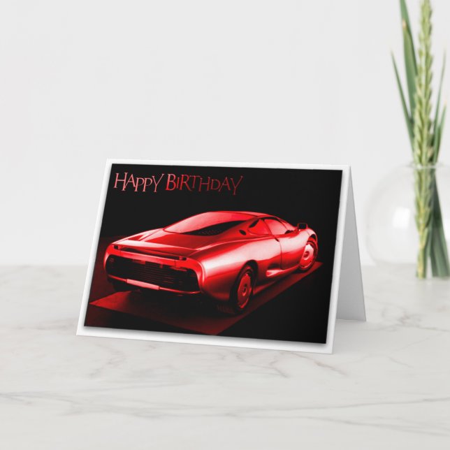 Cool Car Happy Birthday Card (Front)