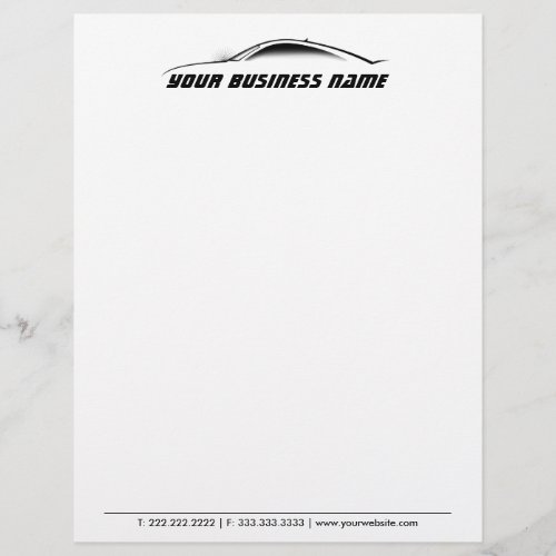 Cool Car Outline Auto Repair Business Letterhead