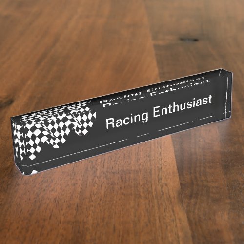 Cool Car Racing Enthusiast Theme Desk Nameplate