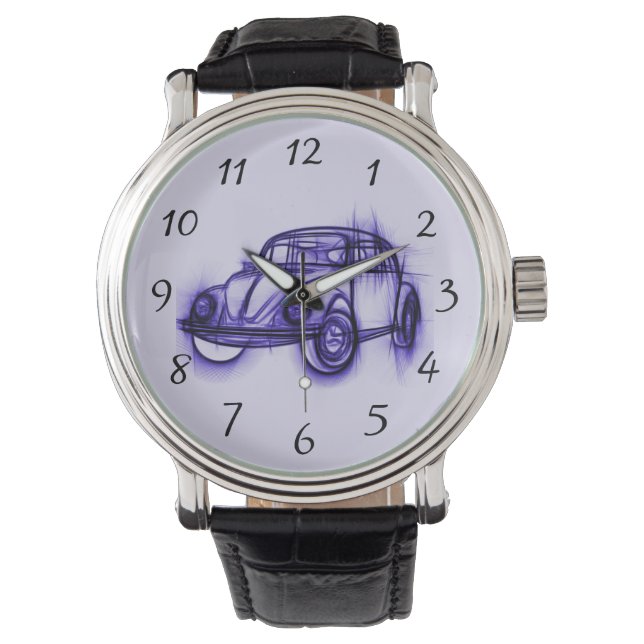 Cool Car Sketch in Purple Watch (Front)