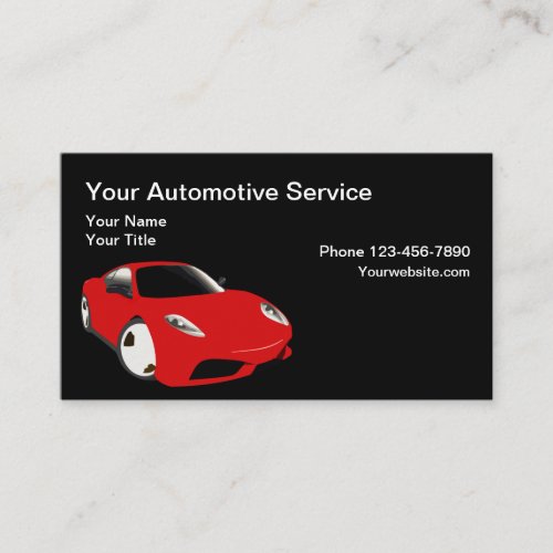 Cool Car Theme Modern Mechanic Business Card