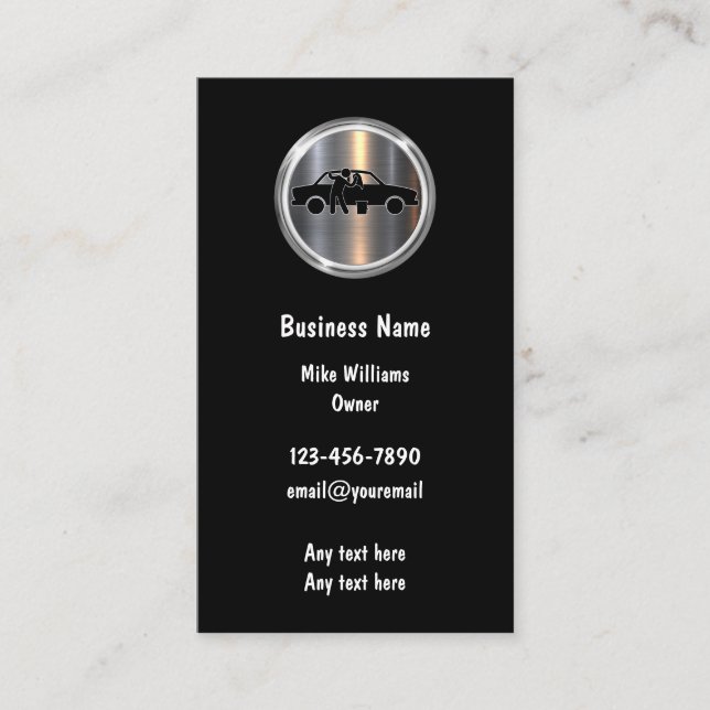 Cool Car Wash Auto Detailing Business Card (Front)