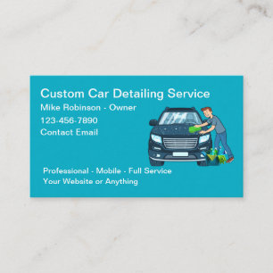 Cool Car Wash Detailing Service Business Card