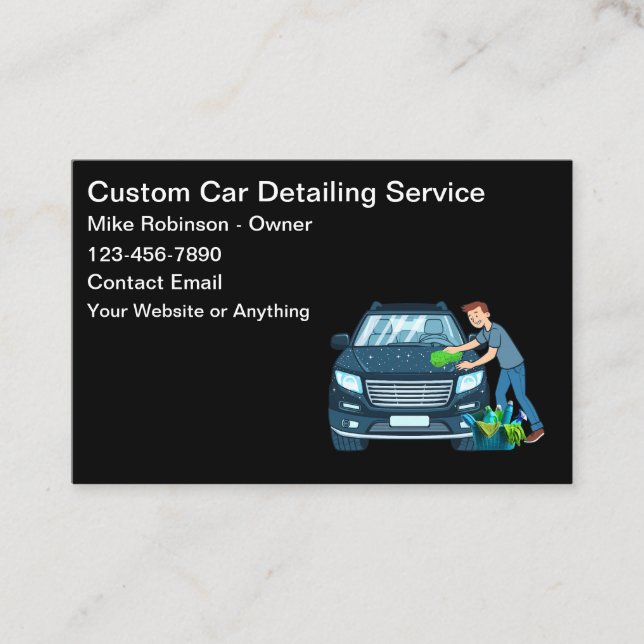Cool Car Wash Theme Business Cards (Front)