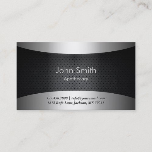 Cool Carbon Black Apothecary Business Card