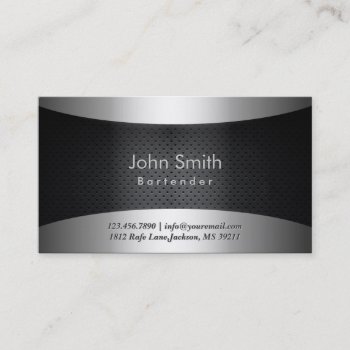 Cool Carbon Black Bartender Business Card by cardfactory at Zazzle