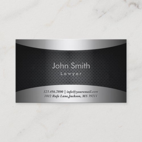 Cool Carbon Black Lawyer Business Card