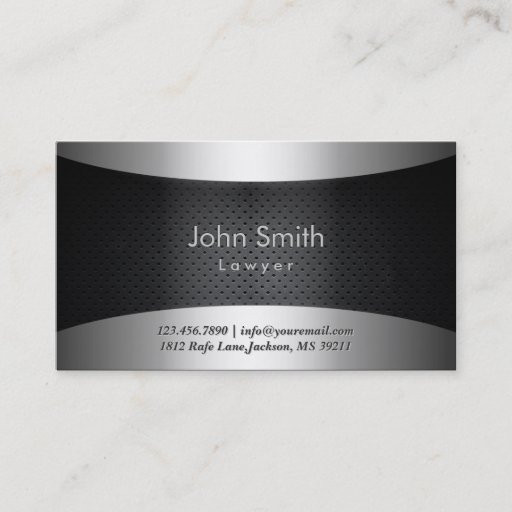 Customizable Cool Carbon Black Lawyer Business Card