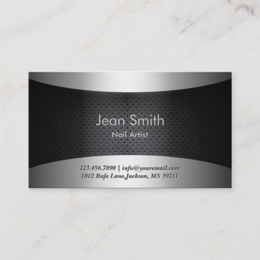 Customizable Cool Carbon Black Nail Art Business Card