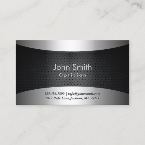 Cool Carbon Black Optician Business Card