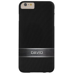Cool Carbon Fiber Metal Belt Custom Name Barely There iPhone 6 Plus Case