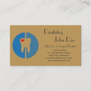 Cool cardboard dental logo business card