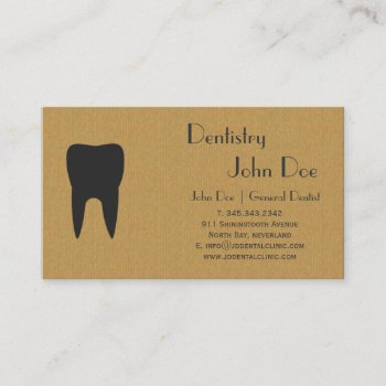 Cool Cardboard Dental Logo Business Card by johan555 at Zazzle